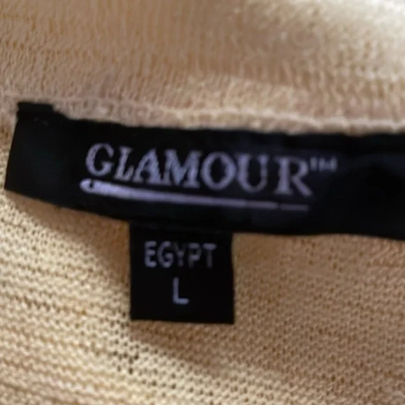 Glamour Shrug Sweater Size L Yellow Summer Knit - Picture 6 of 8